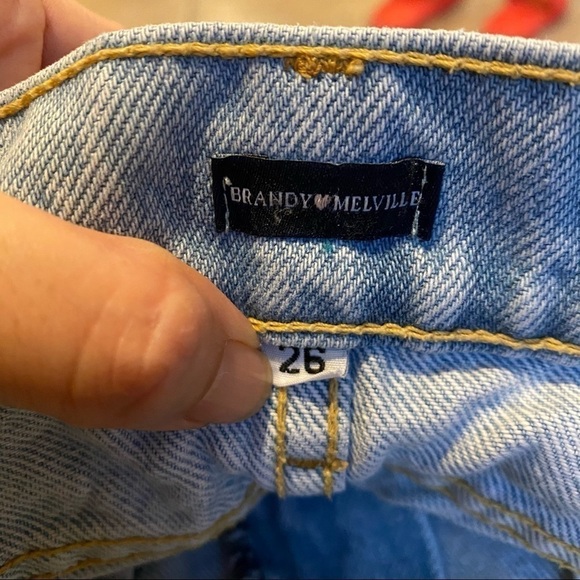 BRANDY MELVILLE Embroidered Floral Jean Shorts-26 - Picture 6 of 6